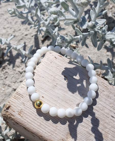Edelsteinarmband weiße Jade