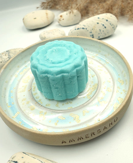 Blaues festes Shampoostück